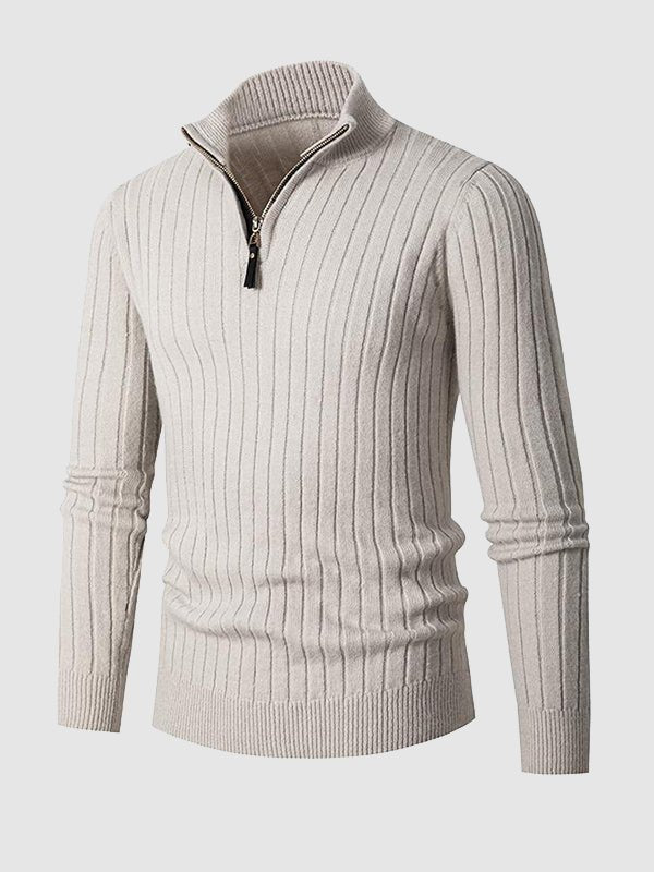 Mens Zip Neck Sweater Comfortable Fit - BritishMode