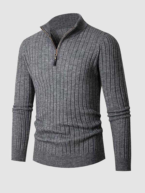 Mens Zip Neck Sweater Comfortable Fit