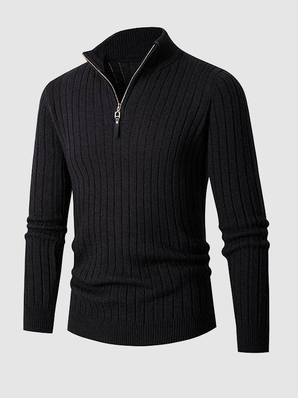 Mens Zip Neck Sweater Comfortable Fit