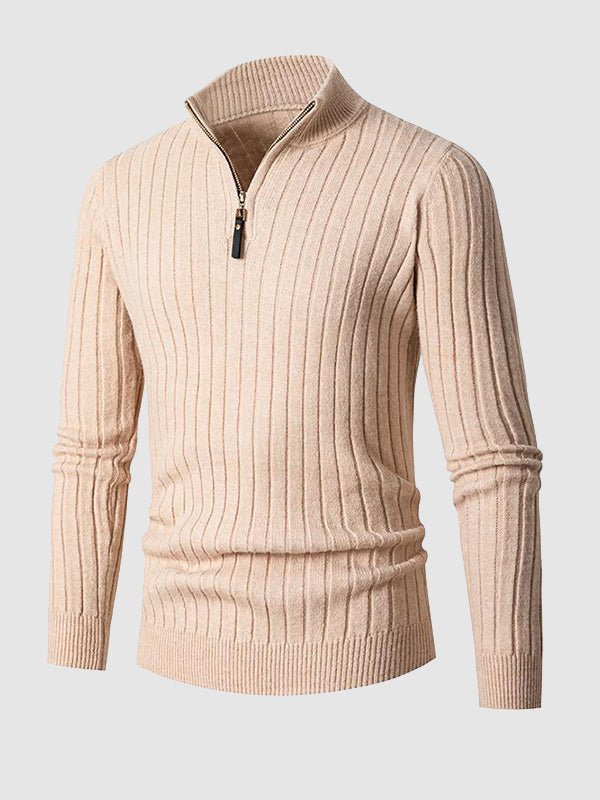 Mens Zip Neck Sweater Comfortable Fit