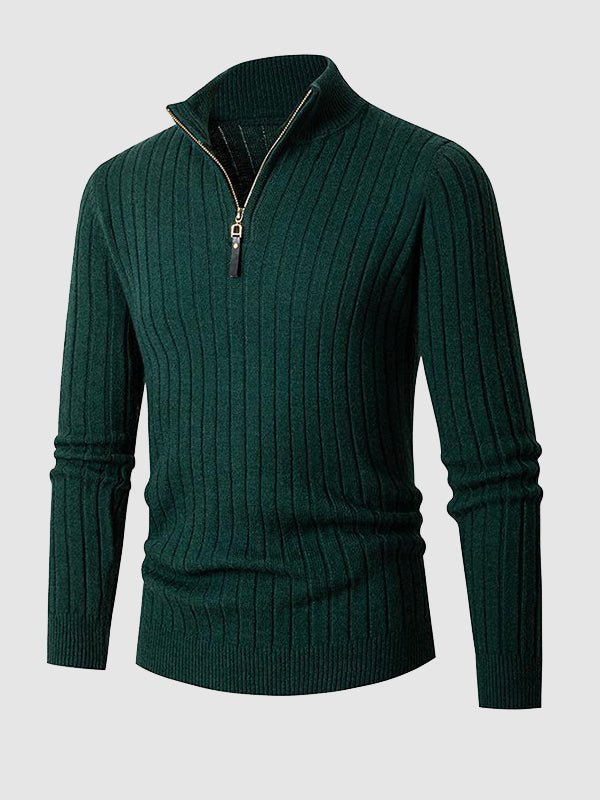 Mens Zip Neck Sweater Comfortable Fit
