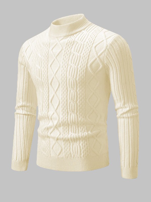 Mens High Neck Sweater Wool Blend Winter Fit
