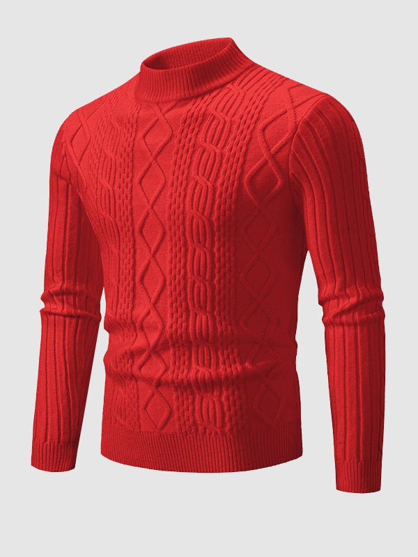 Mens High Neck Sweater Wool Blend Winter Fit