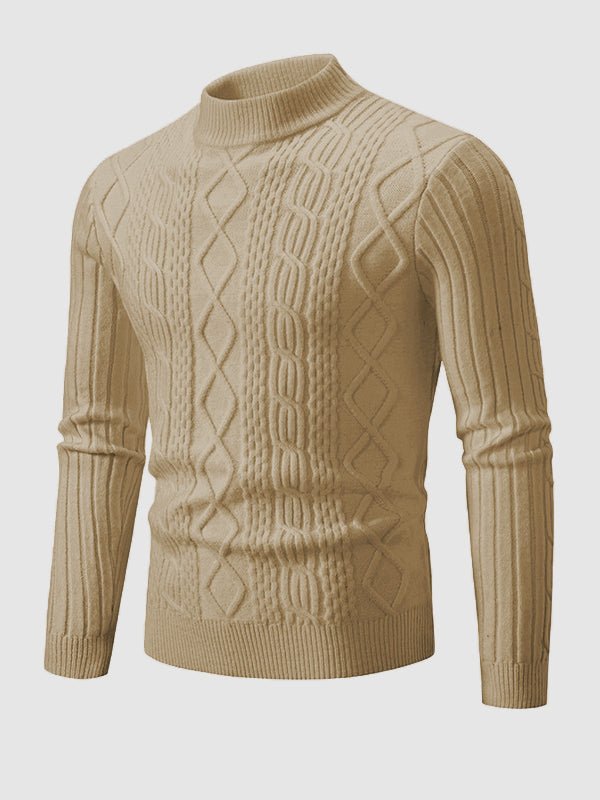 Mens High Neck Sweater Wool Blend Winter Fit