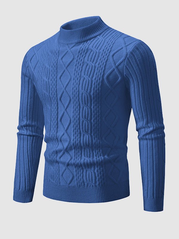 Mens High Neck Sweater Wool Blend Winter Fit