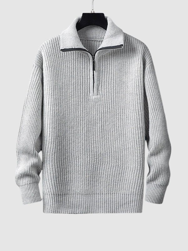 Mens Knit Sweater with Zipper Classic Fit - BritishMode