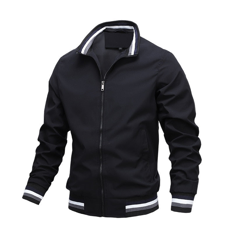 Mens Bomber Jacket Zip-Up Casual Classic Fit - BritishMode