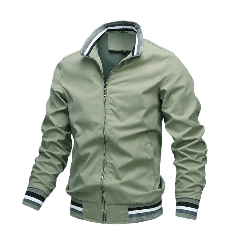 Mens Bomber Jacket Zip-Up Casual Classic Fit
