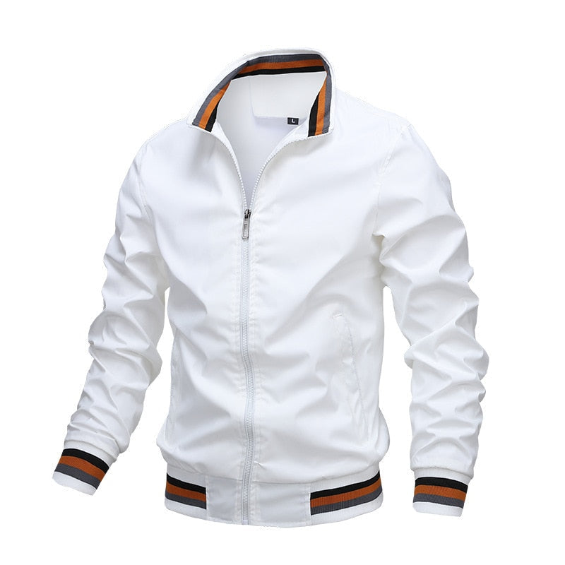 Mens Bomber Jacket Zip-Up Casual Classic Fit