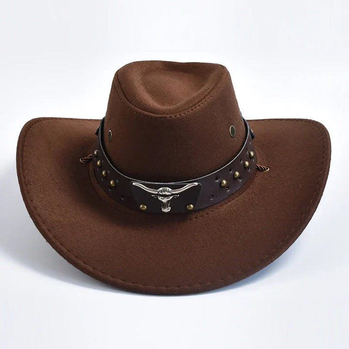 Mens Western Cowboy Hat Wide Brim Wool Felt - BritishMode