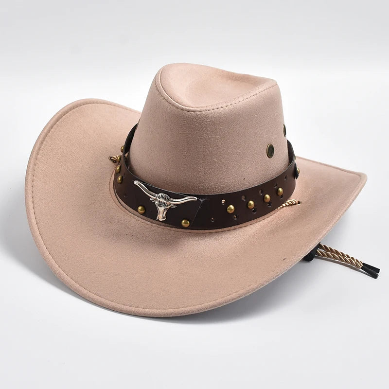 Mens Western Cowboy Hat Wide Brim Wool Felt