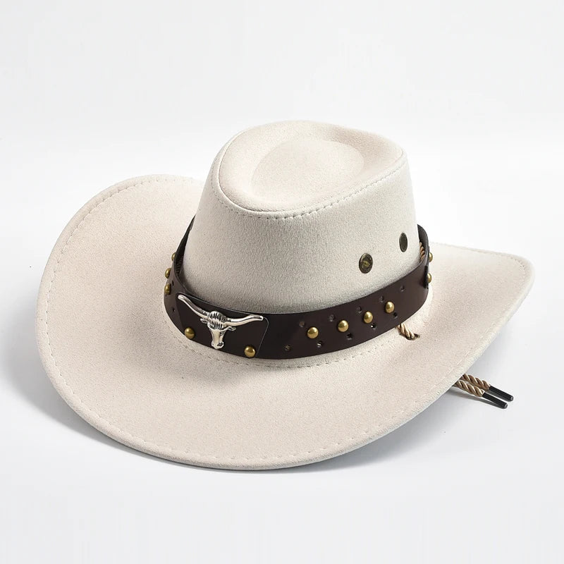 Mens Western Cowboy Hat Wide Brim Wool Felt