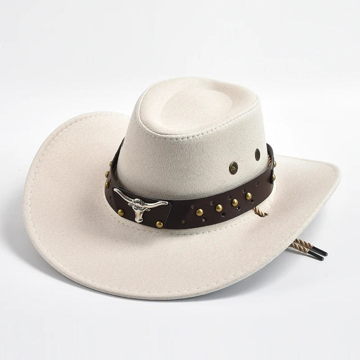 Mens Western Cowboy Hat Wide Brim Wool Felt
