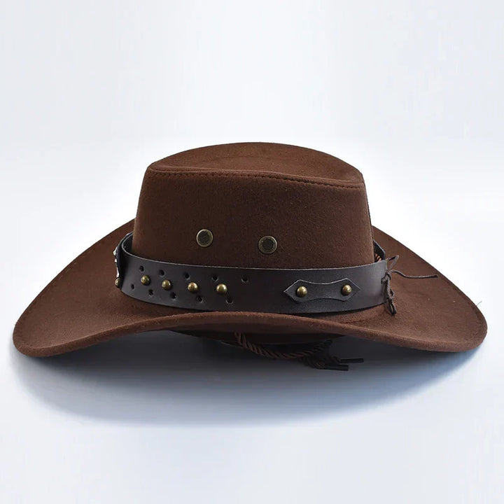 Mens Western Cowboy Hat Wide Brim Wool Felt