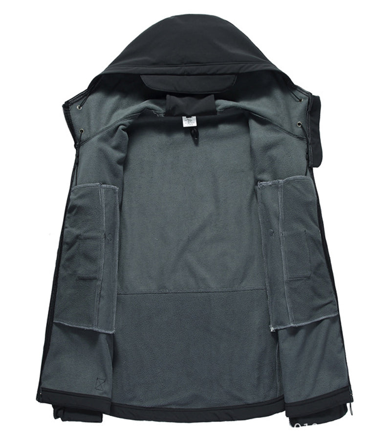 Mens Tactical Softshell Jacket Waterproof Windproof with Hood