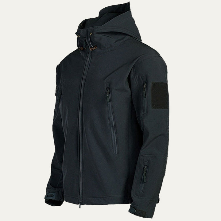 Mens Tactical Softshell Jacket Hooded Utility Pockets - BritishMode