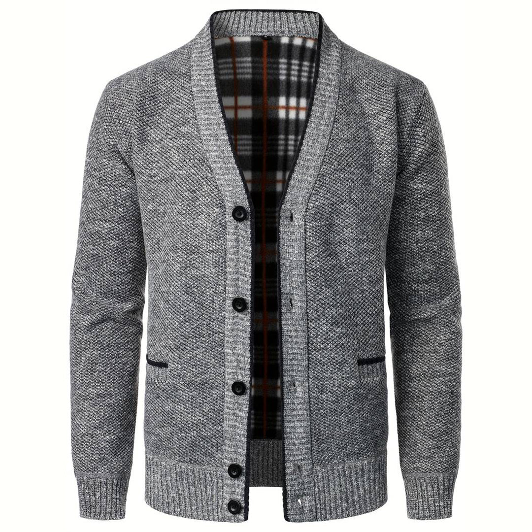 Mens V-Neck Cardigan Knit Relaxed Fit - BritishMode