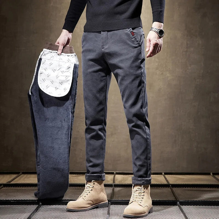 Mens Casual Trousers Soft Brushed Warm Fit