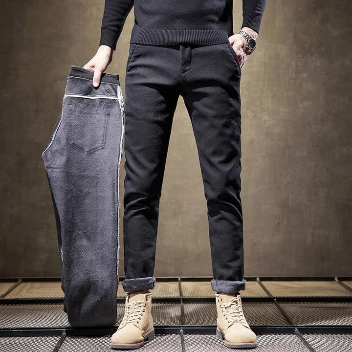 Mens Casual Trousers Soft Brushed Warm Fit - BritishMode
