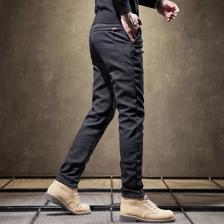 Mens Casual Trousers Soft Brushed Warm Fit
