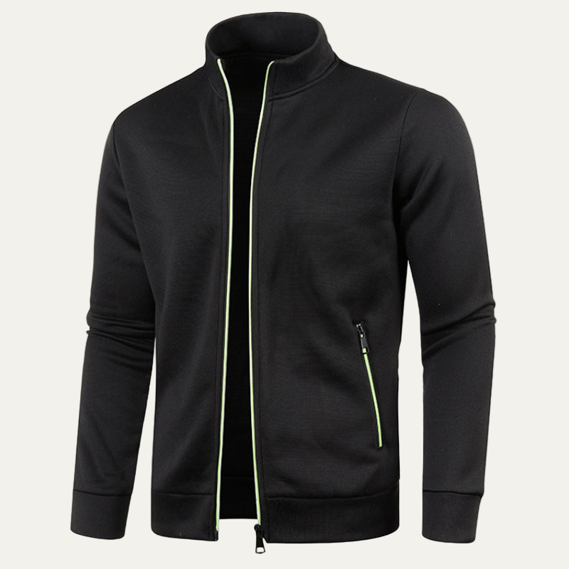 Mens Track Jacket Full Zip Casual Stand Collar - BritishMode