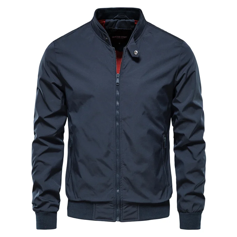 Mens Bomber Jacket Windproof Zip-Up Classic Fit