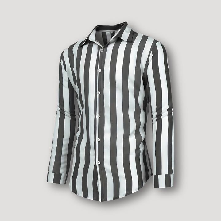 Mens Slim Fit Long Sleeve Shirt Striped