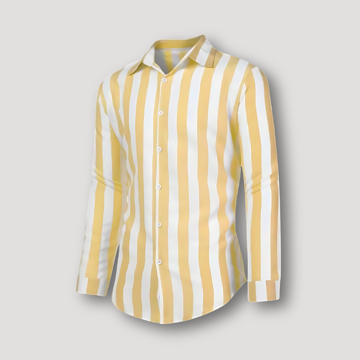 Mens Slim Fit Long Sleeve Shirt Striped