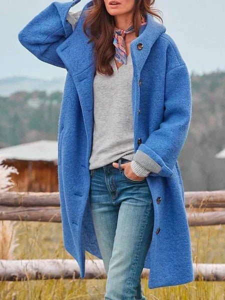Womens Oversized Coat Soft Fleece Long Sleeve Relaxed Fit
