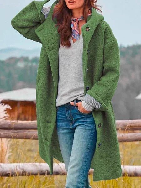 Womens Oversized Coat Soft Fleece Long Sleeve Relaxed Fit