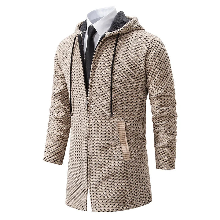 Mens Wool Hoodie Mid-Length Relaxed Fit