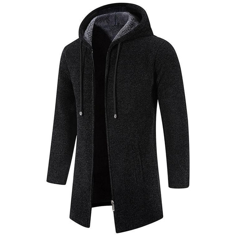 Mens Wool Hoodie Mid-Length Relaxed Fit - BritishMode