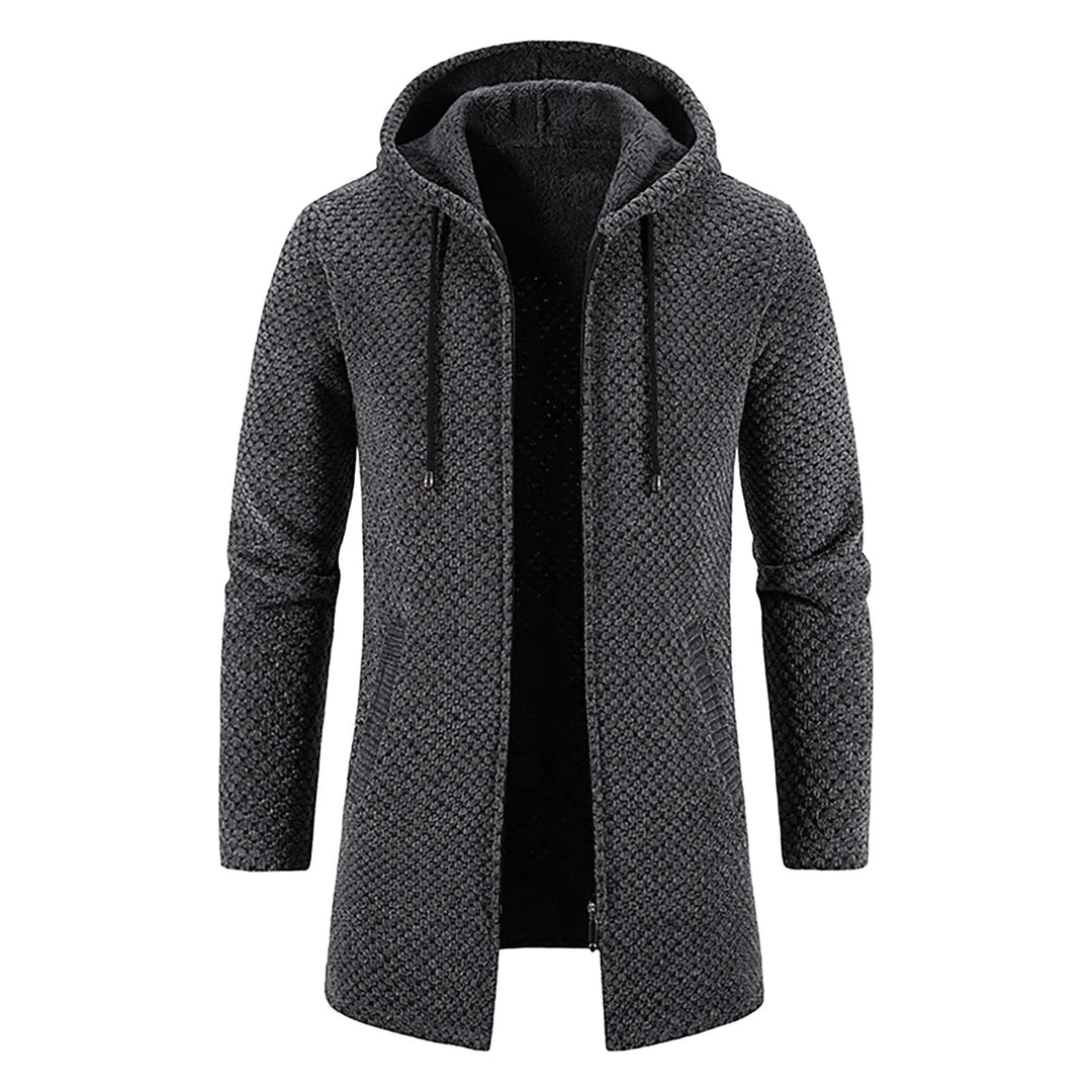 Mens Wool Hoodie Mid-Length Relaxed Fit