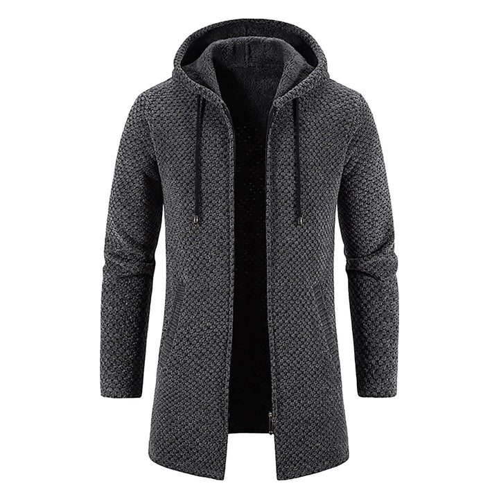 Mens Wool Hoodie Mid-Length Relaxed Fit