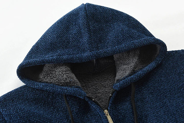 Mens Wool Hoodie Mid-Length Relaxed Fit