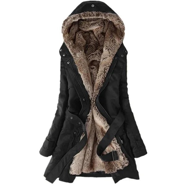 Womens Winter Coat with Faux Fur Lining Cozy Fit