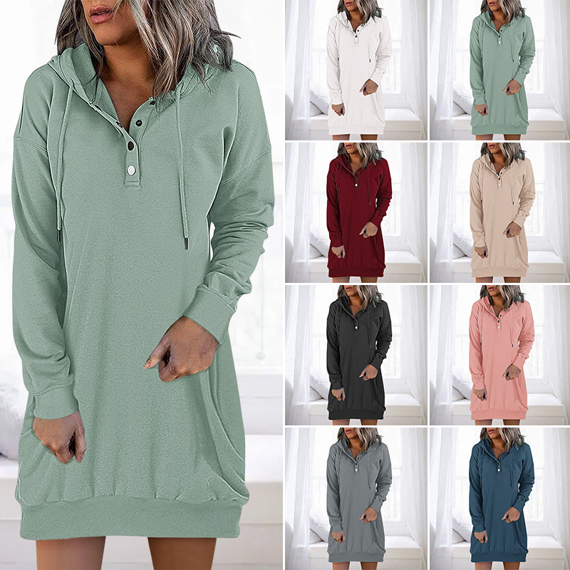 Womens Long Hoodie Minimalistic Relaxed Fit - BritishMode