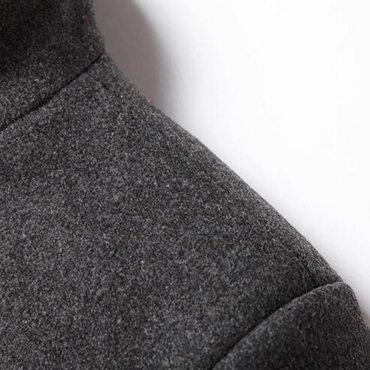 Mens Mid-Length Topcoat with Stand Collar