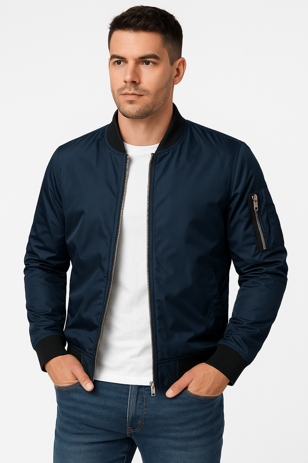Unisex Lightweight Bomber Jacket Relaxed Fit