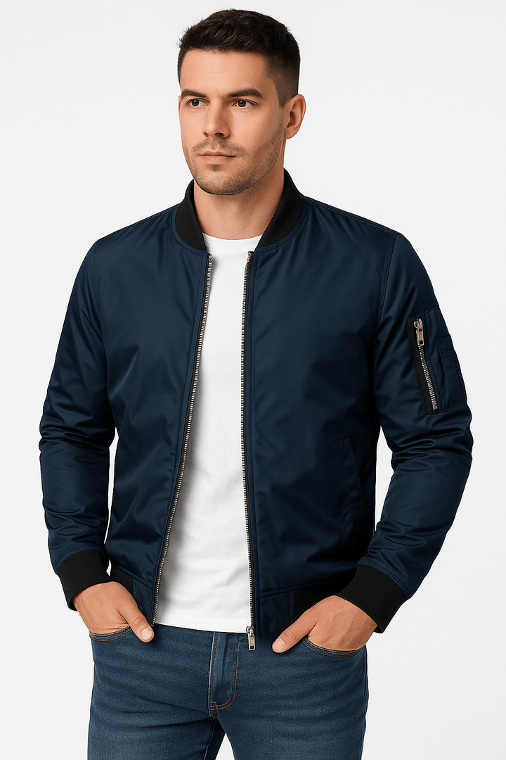 Unisex Lightweight Bomber Jacket Relaxed Fit