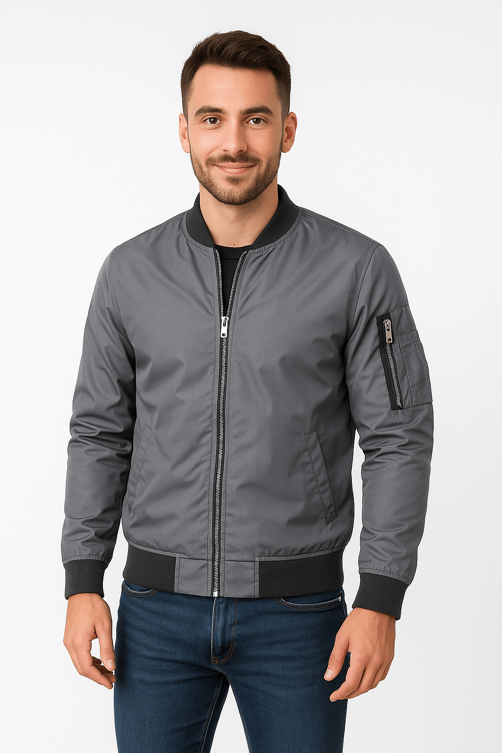 Unisex Lightweight Bomber Jacket Relaxed Fit