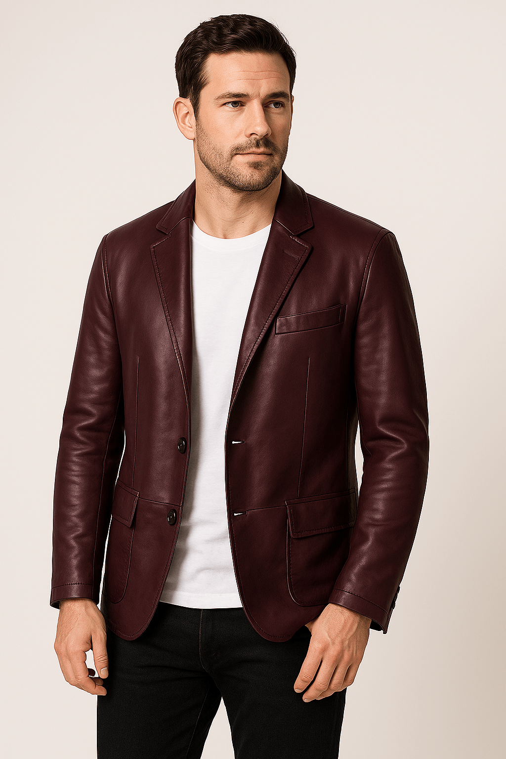 Mens Leather Jacket Classic Fit