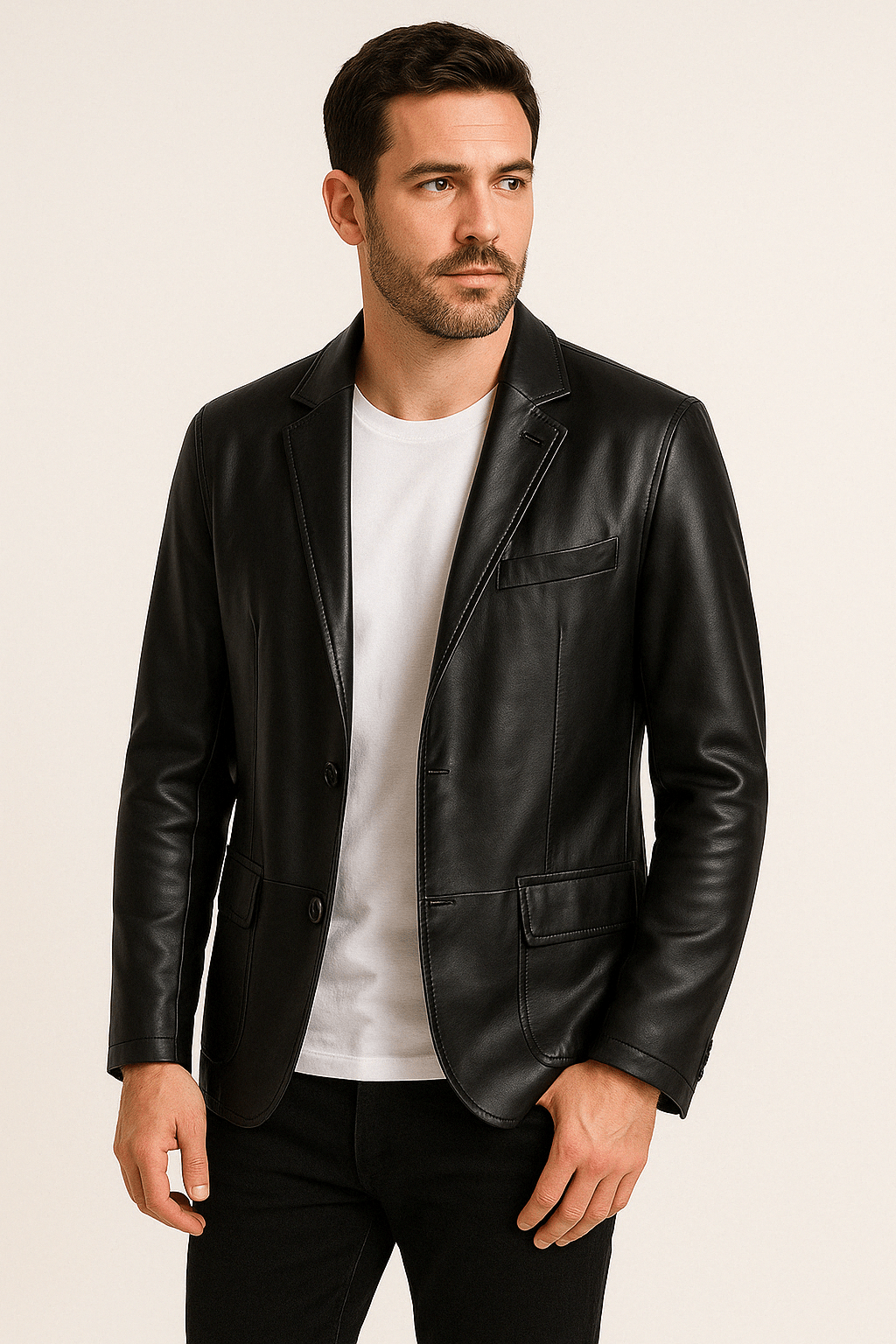 Mens Leather Jacket Classic Fit - BritishMode