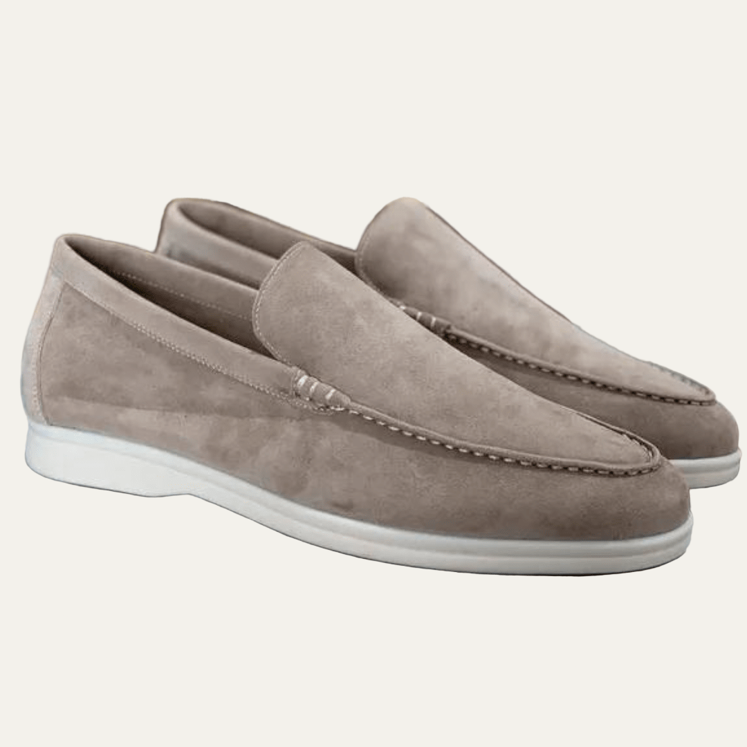 Mens Suede Platform Slip-On Loafers Low Profile