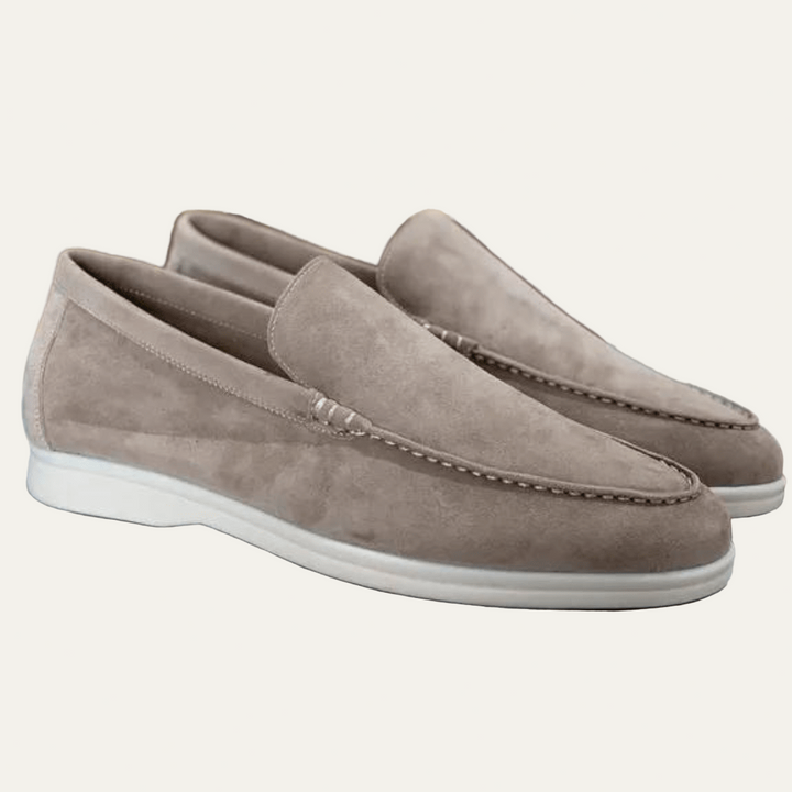 Mens Suede Platform Slip-On Loafers Low Profile