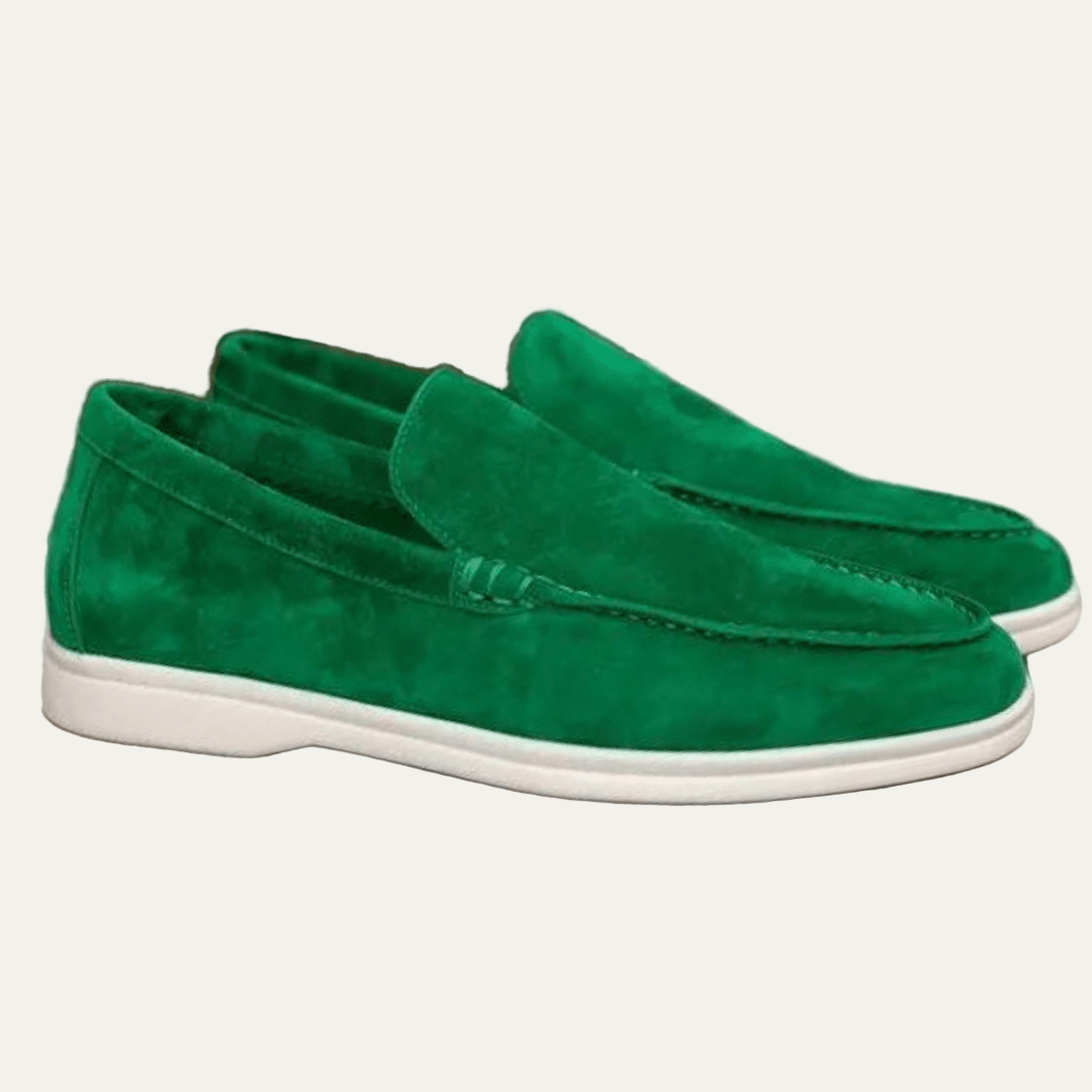 Mens Suede Platform Slip-On Loafers Low Profile