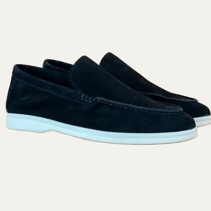 Mens Suede Platform Slip-On Loafers Low Profile