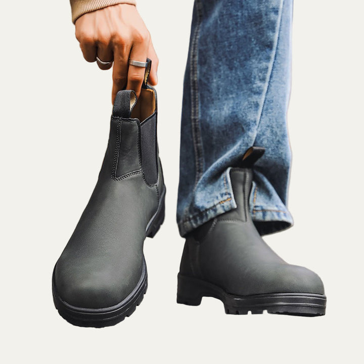 Mens Chelsea Boots Rugged Lug Sole Work Style