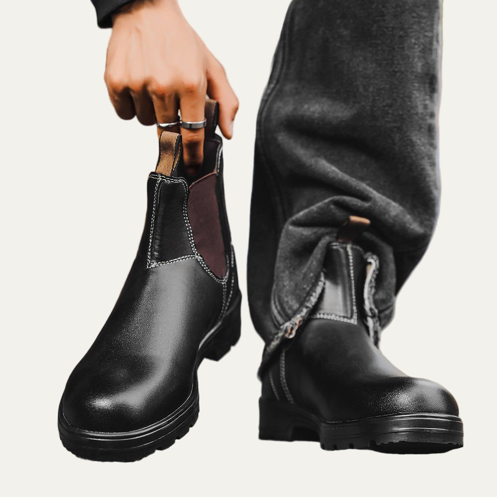 Mens Chelsea Boots Rugged Lug Sole Work Style