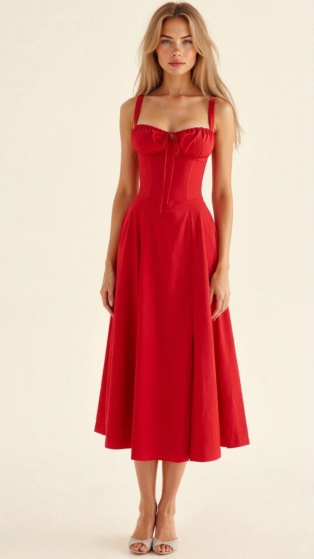 Womens Bodycon Midi Dress Feminine Fit